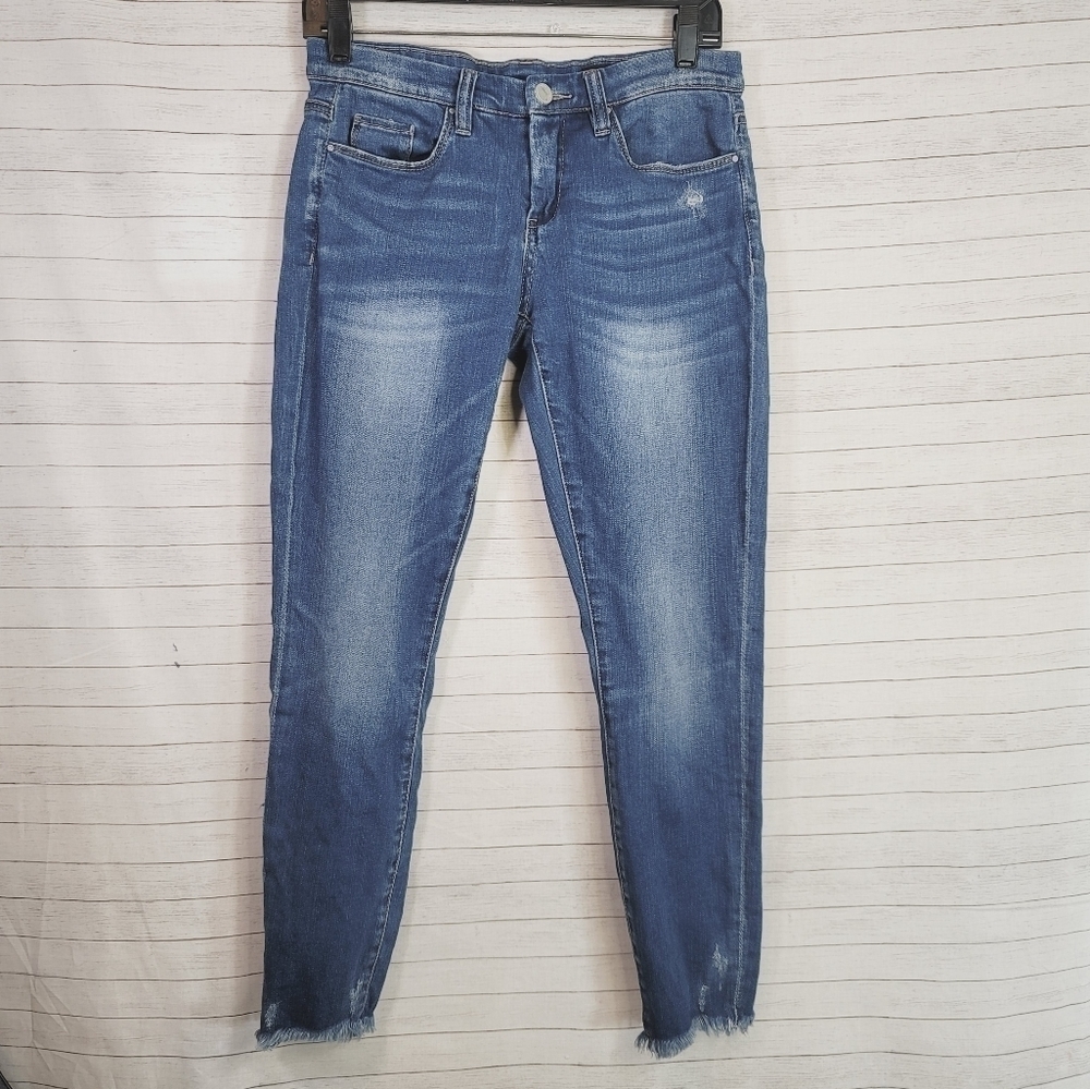 BLANK NYC RAW HEM MEDIUM WASH SKINNY JEANS, SZ 27